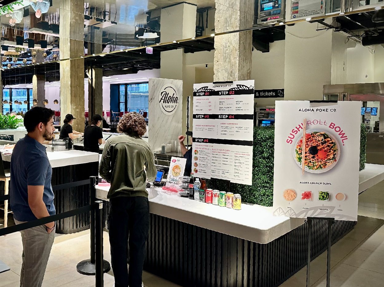 Store interior at Aloha Poke Merchandise Mart location