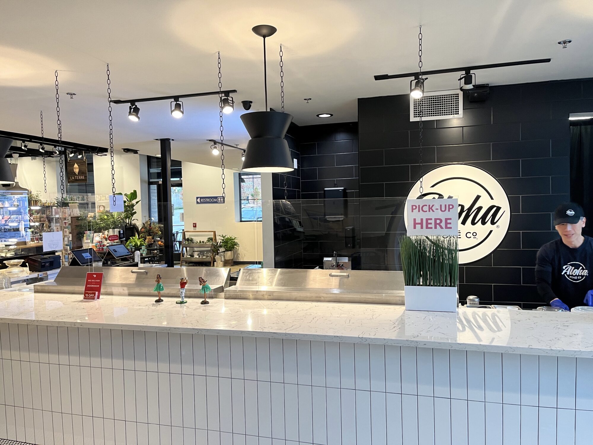 Store counter at Aloha Poke Co. Mequon Public Market location